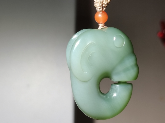 古玩玉器【精品】碧玉“豬龍”掛墜拍賣,當前價格2308元