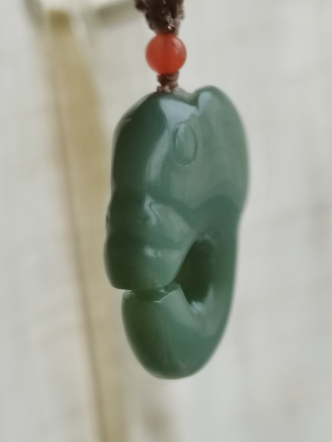 古玩玉器【精品】碧玉“豬龍”掛墜拍賣,當前價格2308元