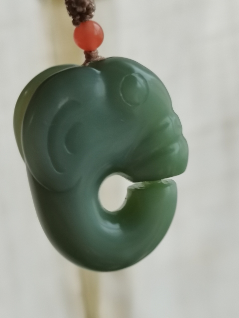 古玩玉器【精品】碧玉“豬龍”掛墜拍賣,當前價格2308元