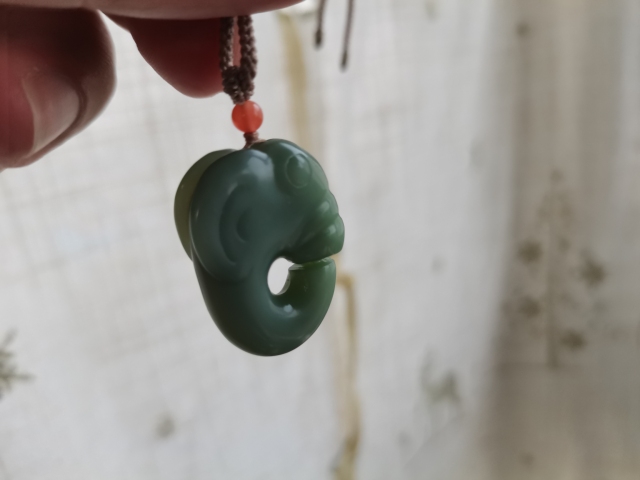 古玩玉器【精品】碧玉“豬龍”掛墜拍賣,當前價格2308元
