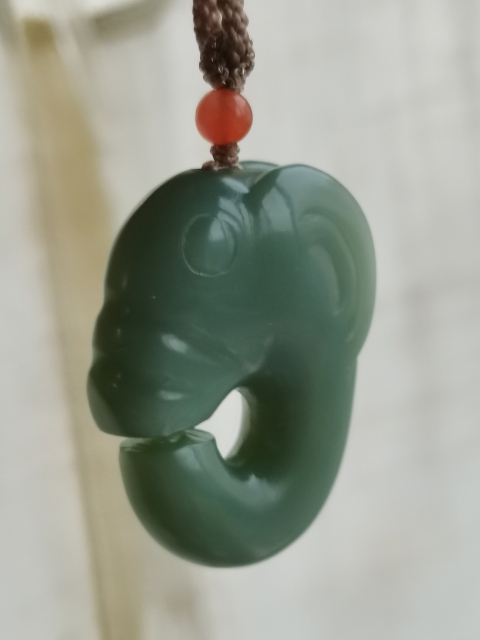 古玩玉器【精品】碧玉“豬龍”掛墜拍賣,當前價格2308元