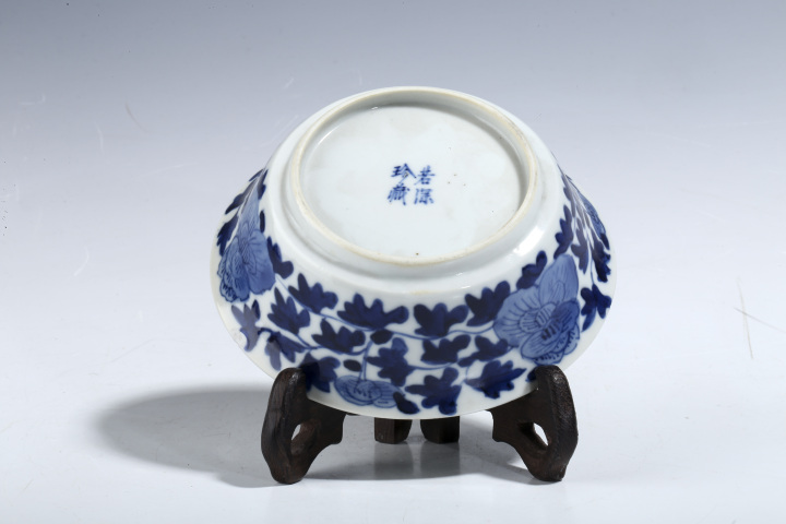 古玩陶瓷晚清·青花纏枝牡丹紋碗拍賣，當前價格2500元