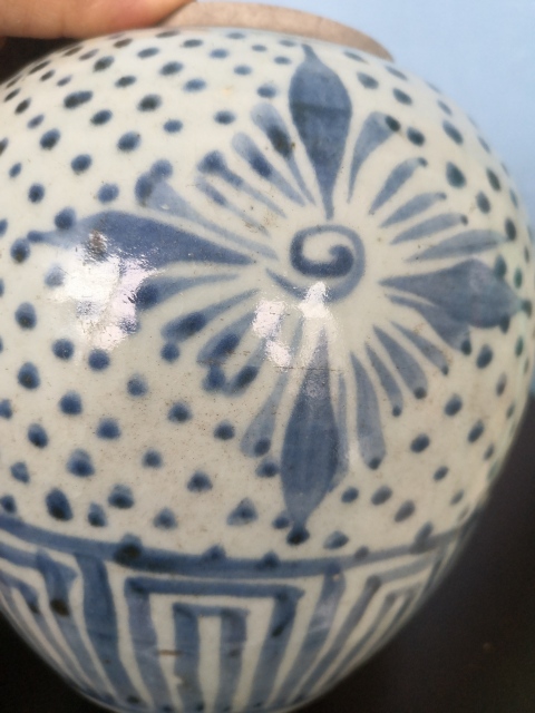 古玩陶瓷青花花卉紋罐拍賣，當前價格188元