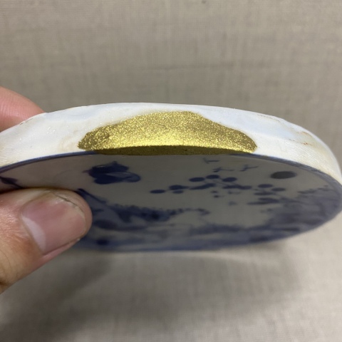 古玩陶瓷青花瓷片底座改裝茶托拍賣,當前價格900元