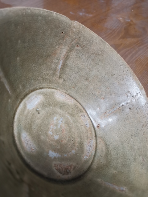 古玩陶瓷越窯青瓷葵口碗拍賣，當前價格600元