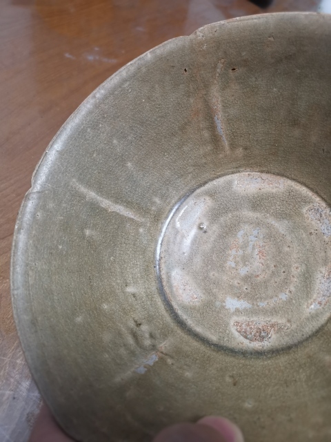 古玩陶瓷越窯青瓷葵口碗拍賣，當前價格600元