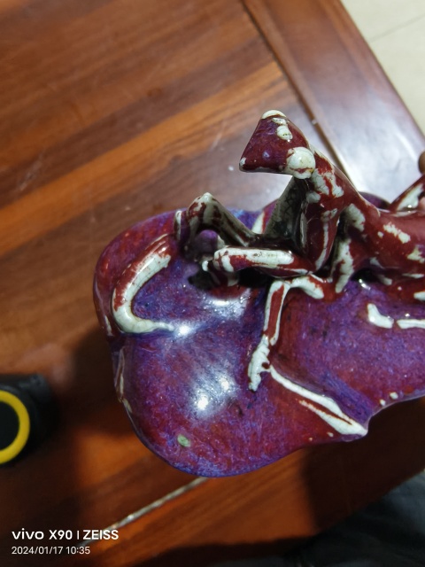 古玩陶瓷乾隆窯變釉瓷塑拍賣，當前價格22000元