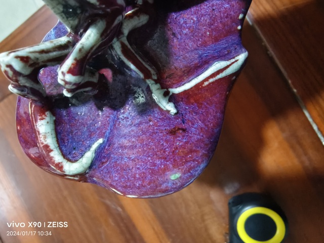 古玩陶瓷乾隆窯變釉瓷塑拍賣，當前價格22000元