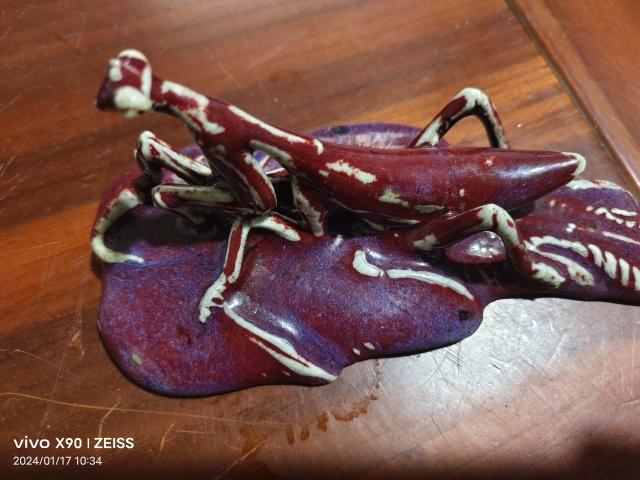 古玩陶瓷乾隆窯變釉瓷塑拍賣，當前價格22000元