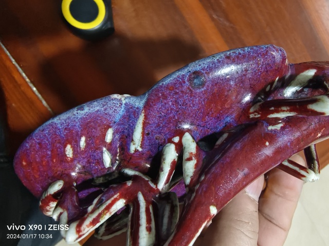 古玩陶瓷乾隆窯變釉瓷塑拍賣，當前價格22000元