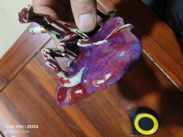 古玩陶瓷乾隆窯變釉瓷塑拍賣，當前價格22000元