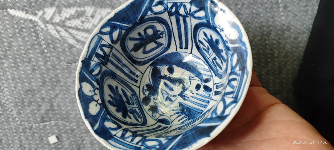 古玩陶瓷明晚期克拉克青花茶碗拍賣,當前價格9800元