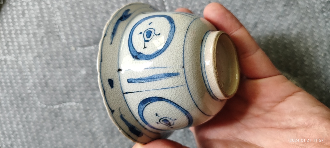 古玩陶瓷明晚期克拉克青花茶碗拍賣,當前價格9800元