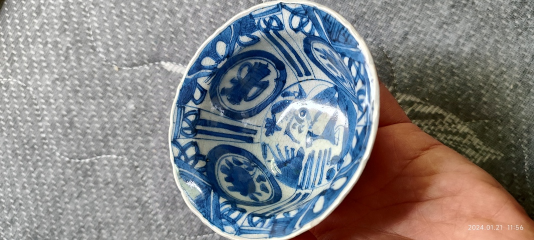 古玩陶瓷明晚期克拉克青花茶碗拍賣,當前價格9800元