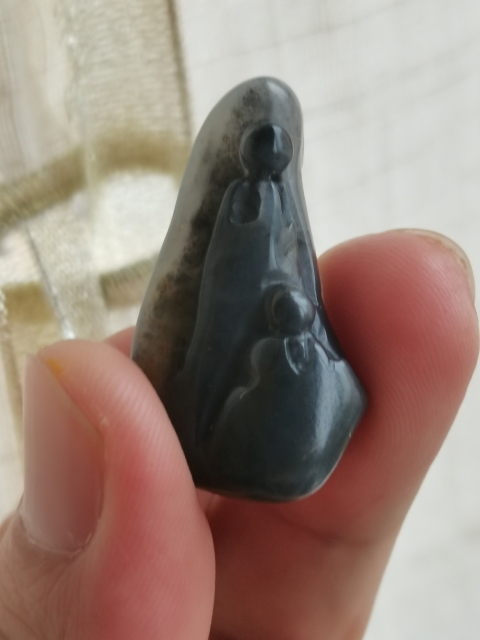 古玩玉器新疆和田玉獨籽青花玉雕“悟道”拍賣，當前價格3980元