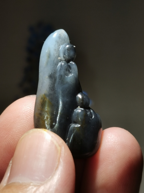 古玩玉器新疆和田玉獨籽青花玉雕“悟道”拍賣，當前價格3980元