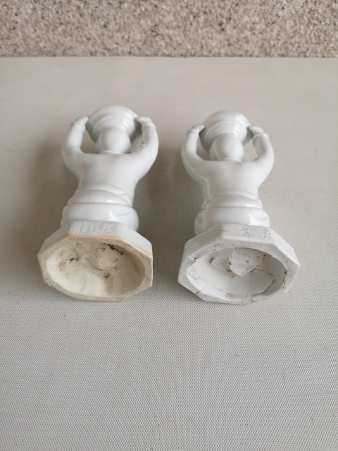 古玩陶瓷德化白瓷童子燭臺拍賣，當前價格450元