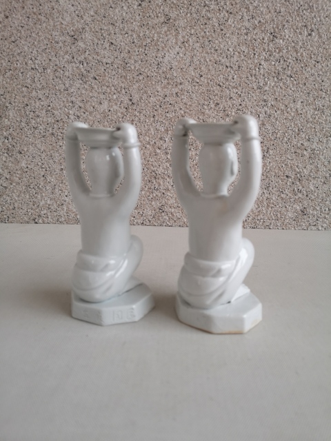 古玩陶瓷德化白瓷童子燭臺拍賣，當前價格450元