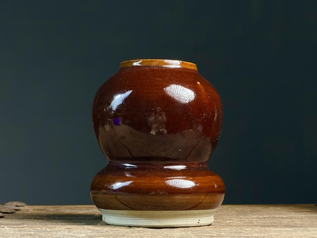 古玩陶瓷紫金釉異形葫蘆瓶拍賣,當前價格3800元