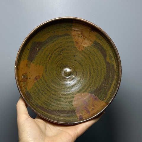 古玩陶瓷磁州窯褐釉鐵銹斑紋直口斗笠碗拍賣，當前價格2800元