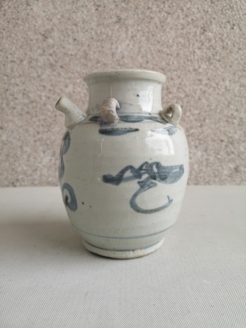 古玩陶瓷青花吉語紋四系壺拍賣,當前價格450元