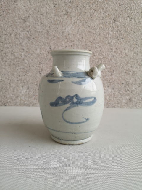 古玩陶瓷青花吉語紋四系壺拍賣,當前價格450元