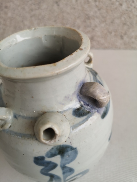 古玩陶瓷青花吉語紋四系壺拍賣,當前價格450元