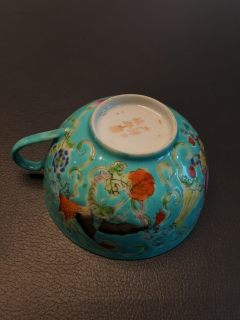 古玩陶瓷大清光緒年製官窯款粉彩瓜瓞綿綿紋茶杯拍賣,當前價格750元