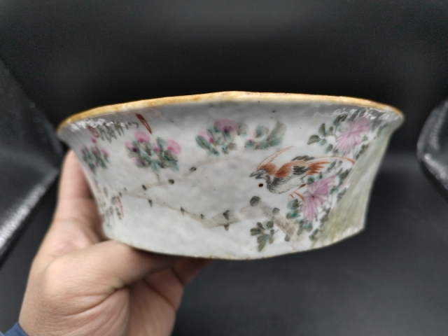 古玩陶瓷花鳥紋角碗拍賣,當前價格1300元