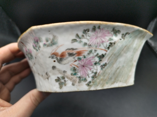 古玩陶瓷花鳥紋角碗拍賣,當前價格1300元