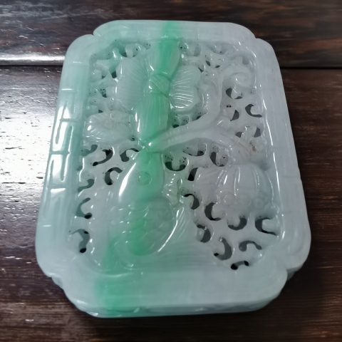 古玩玉器翡翠牌拍賣,當前價格3800元