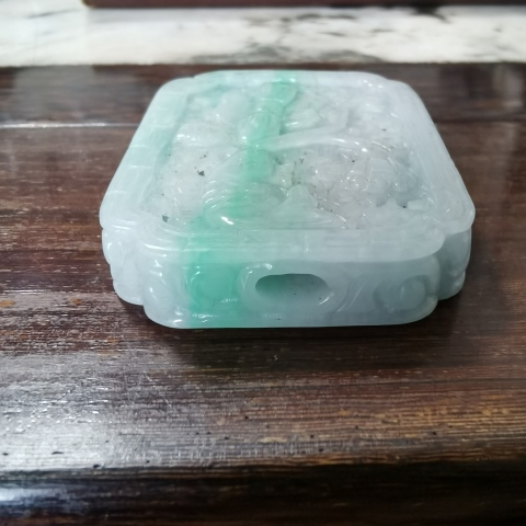 古玩玉器翡翠牌拍賣,當前價格3800元