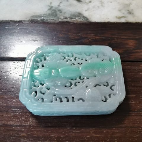 古玩玉器翡翠牌拍賣,當前價格3800元