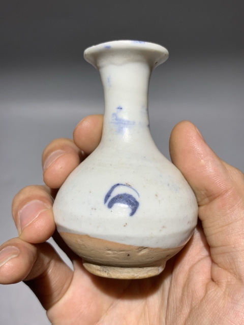 古玩陶瓷明末清初青花花卉玉壺春瓶拍賣,當前價格880元