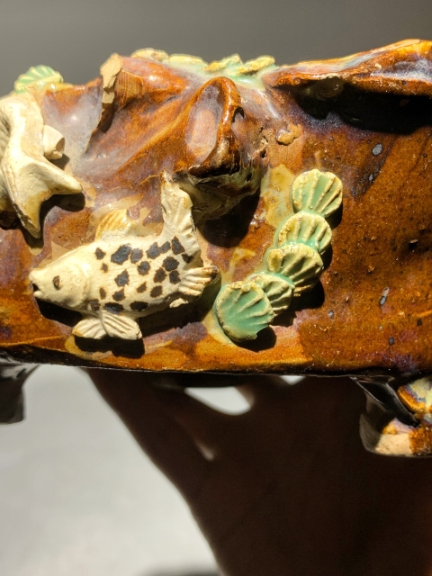 古玩陶瓷清代魚澡紋筆洗 水仙盆拍賣,當前價格688元