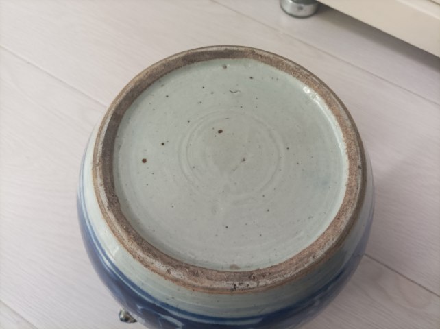 古玩陶瓷晚清.麒麟送子青花四系粥罐拍賣，當(dāng)前價格680元