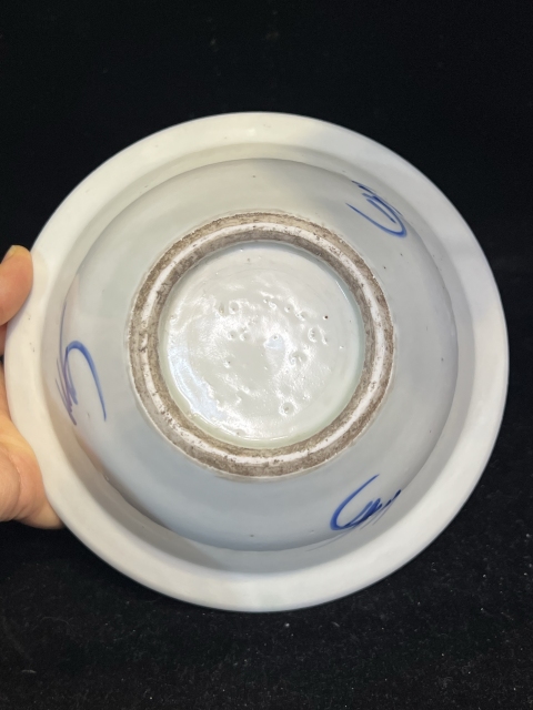古玩陶瓷青花淡描花卉紋折沿盆,注意品相拍賣(mài),當(dāng)前價(jià)格800元