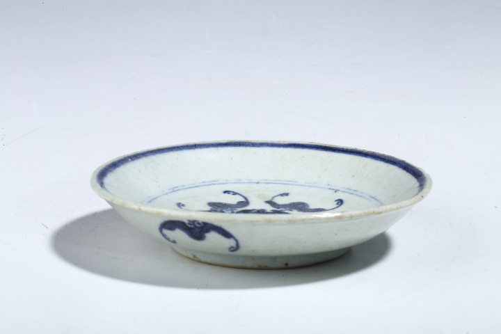 古玩陶瓷【優品中拍】清早期·青花五福捧壽紋盤拍賣,當前價格999元