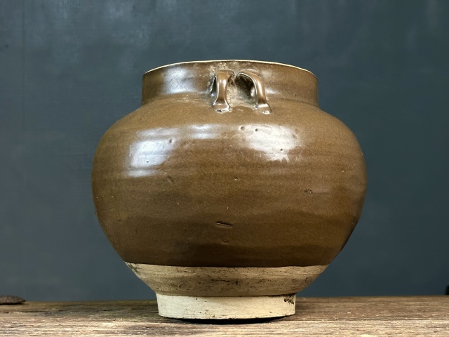 古玩陶瓷磁州窯茶葉末釉四系罐拍賣(mài)，當(dāng)前價(jià)格388元