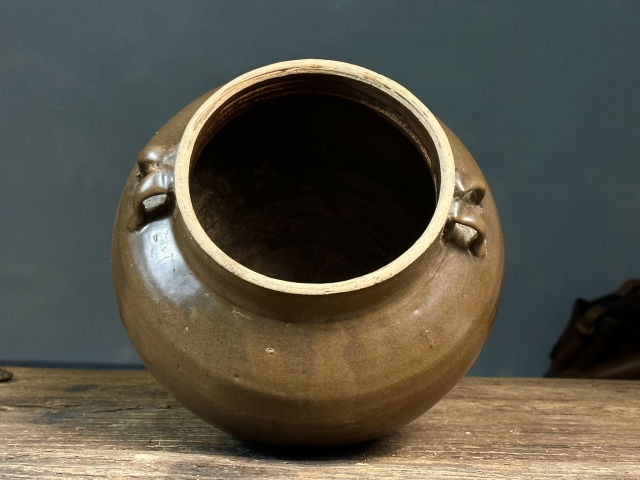 古玩陶瓷磁州窯茶葉末釉四系罐拍賣(mài)，當(dāng)前價(jià)格388元