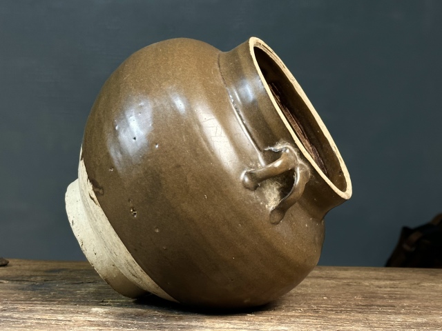 古玩陶瓷磁州窯茶葉末釉四系罐拍賣(mài)，當(dāng)前價(jià)格388元