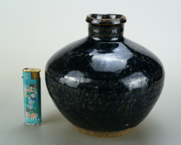 古玩陶瓷明代.油滴釉高領罐（1368年-1644年）拍賣，當前價格3600元