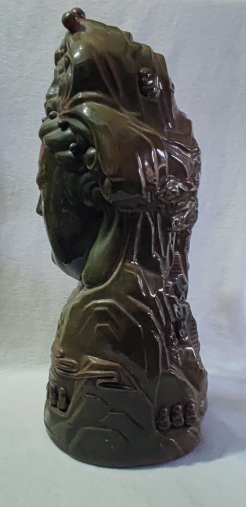 古玩陶瓷綠釉觀音菩薩頭像拍賣，當前價格1288元