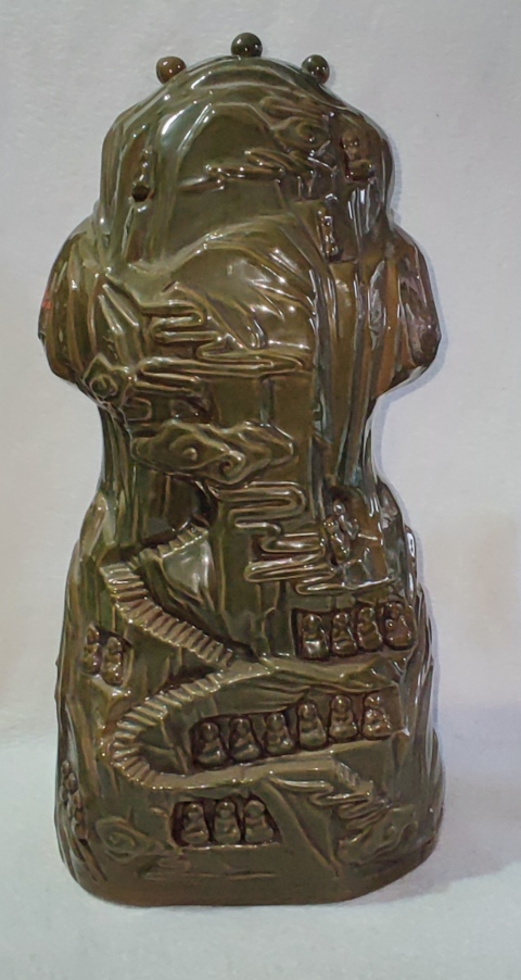 古玩陶瓷綠釉觀音菩薩頭像拍賣，當前價格1288元