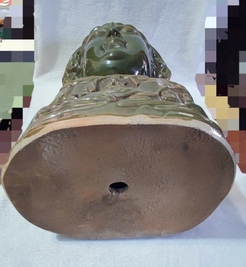 古玩陶瓷綠釉觀音菩薩頭像拍賣，當前價格1288元