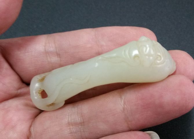 古玩玉器和田玉雕“福運當頭”掛件拍賣，當前價格380元