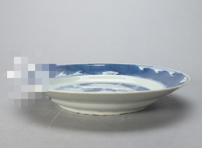古玩陶瓷康熙 魚化龍青花折沿盤拍賣,當前價格3800元