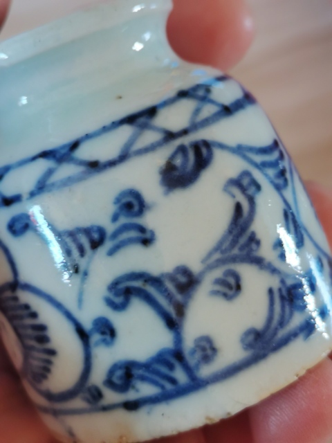 古玩陶瓷青花纏枝花卉水盂拍賣,當前價格399元