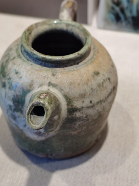 古玩陶瓷綠釉茶壺拍賣,當前價格400元