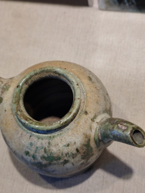 古玩陶瓷綠釉茶壺拍賣,當前價格400元